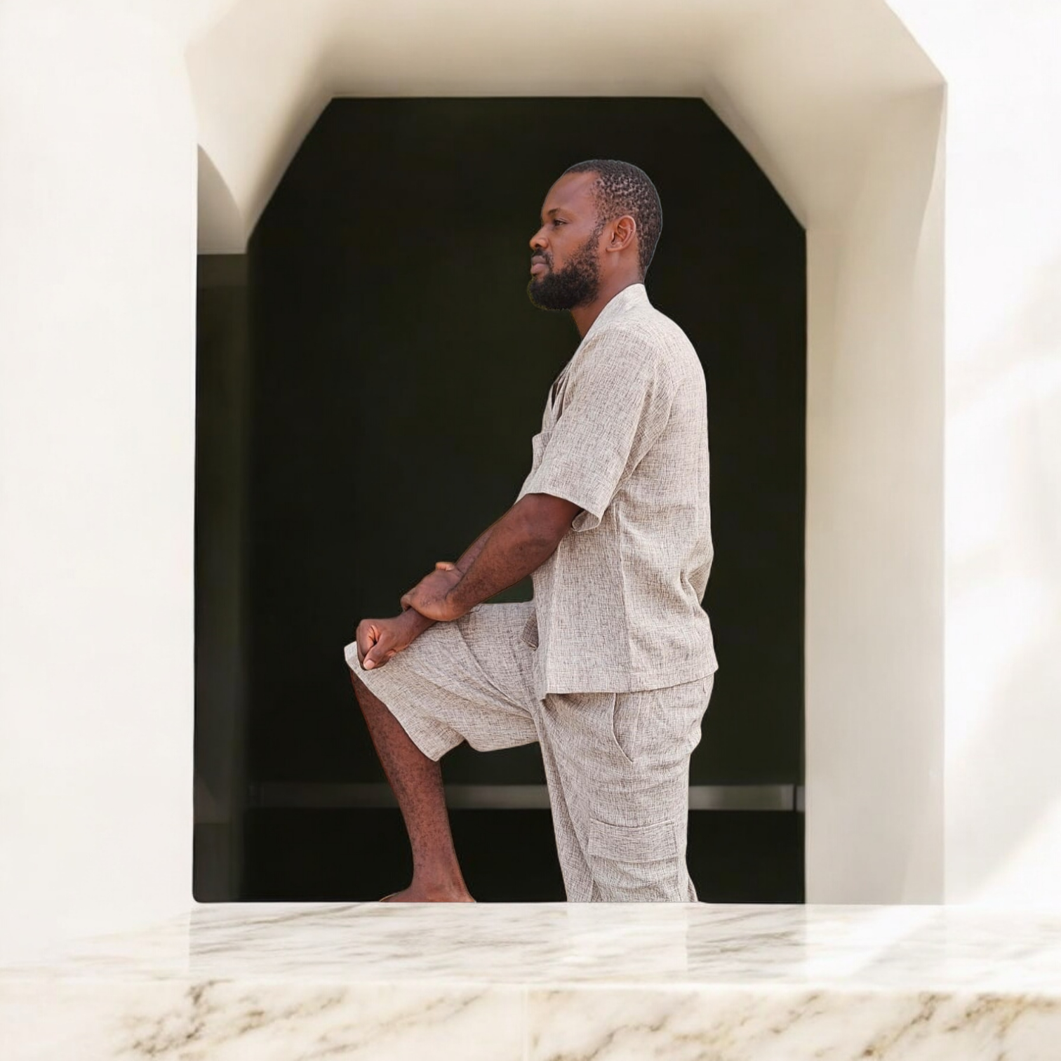Short-Sleeve Shirt and Tailored Shorts