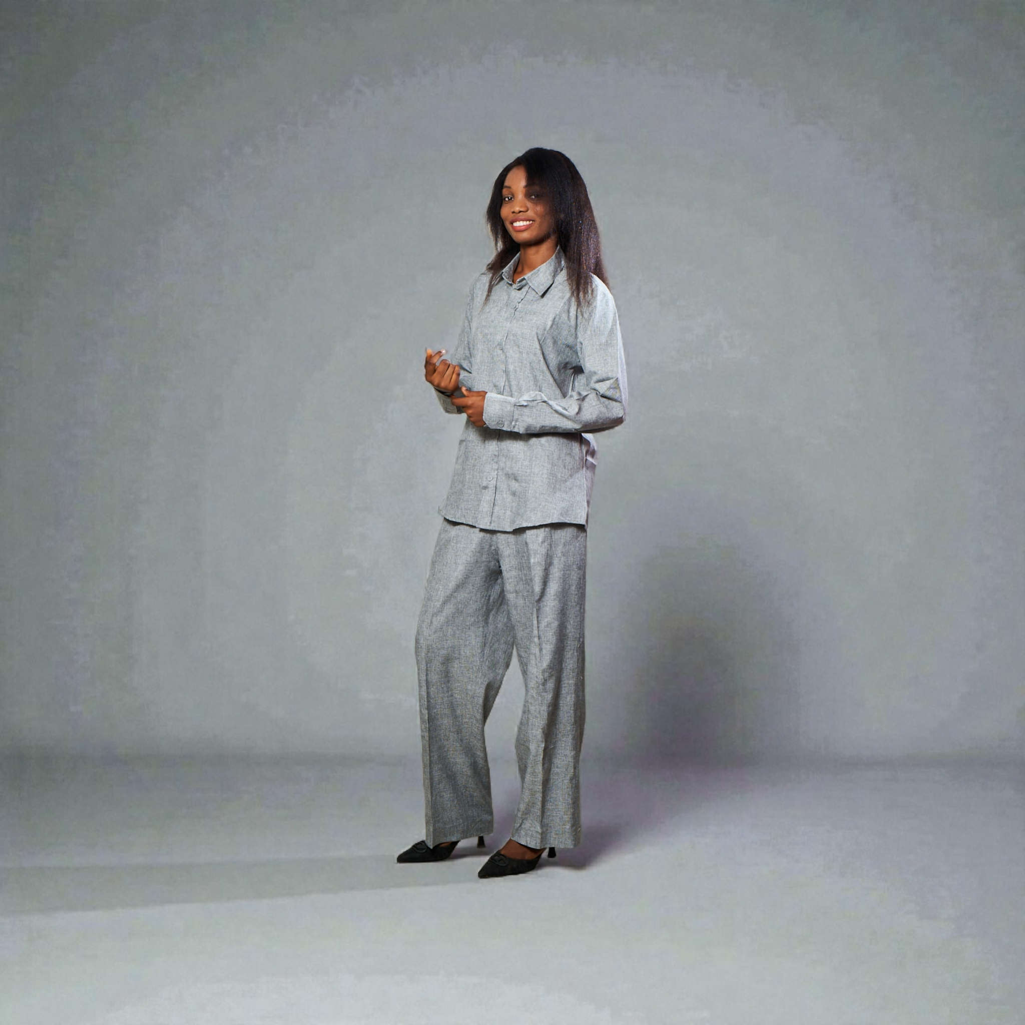2pcs Women's Linen in grey