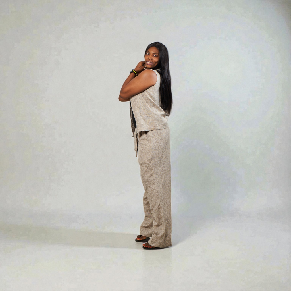 2pcs/Set Women's Linen Outfit