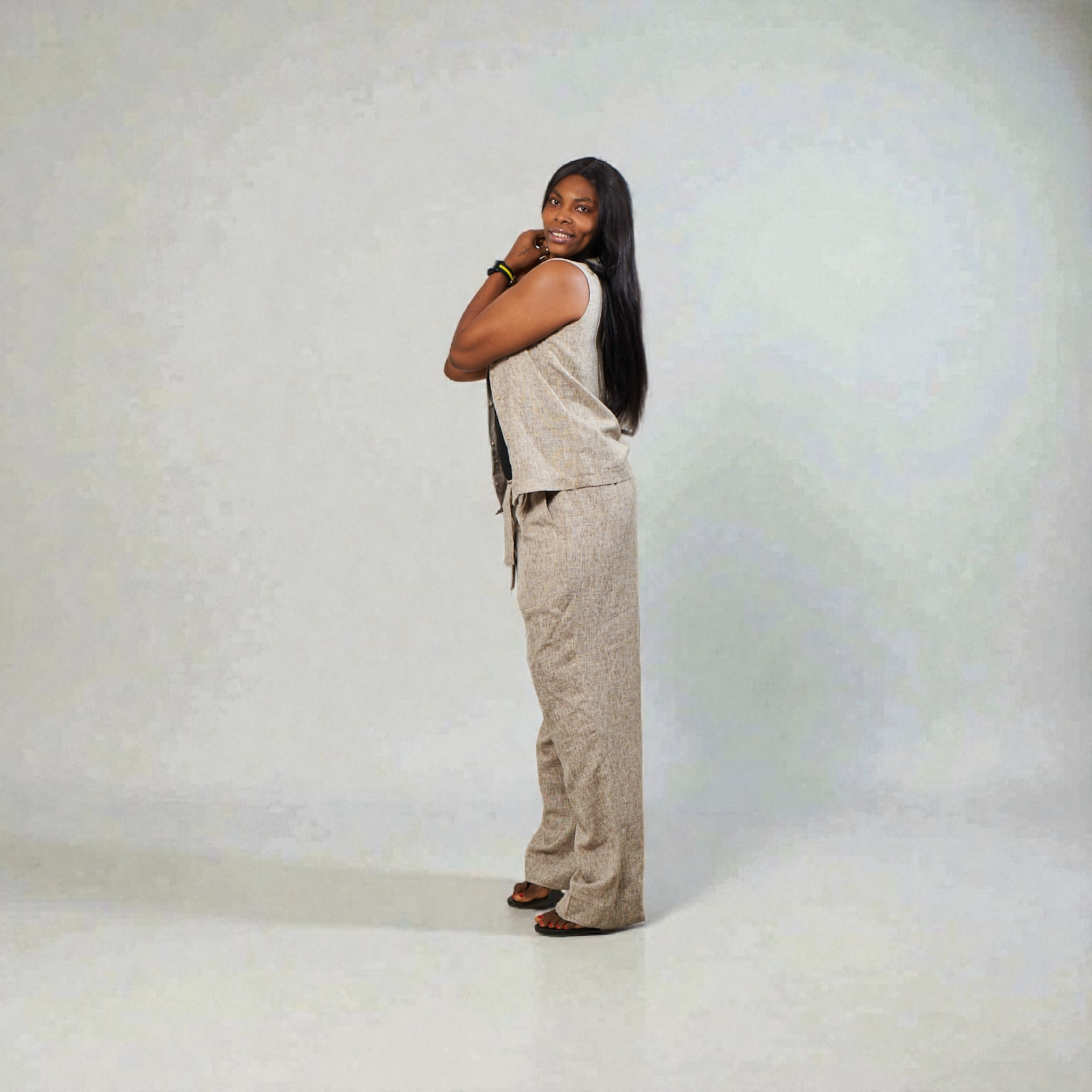 2pcs/Set Women's Linen Outfit