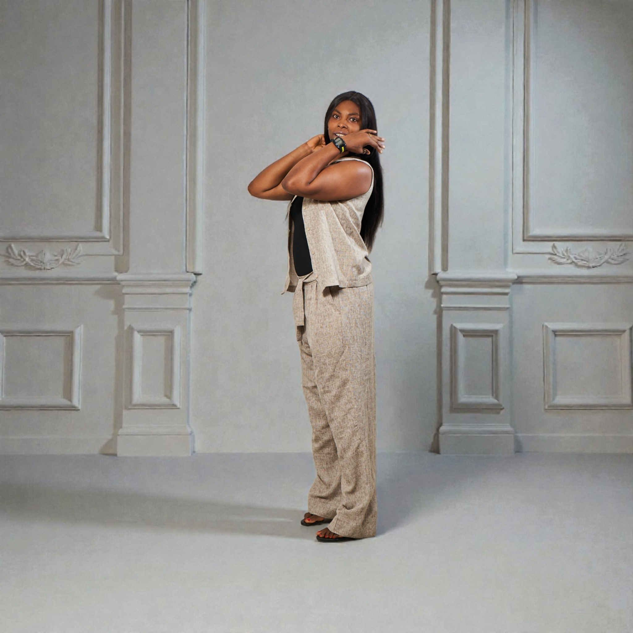 2pcs/Set Women's Linen Outfit