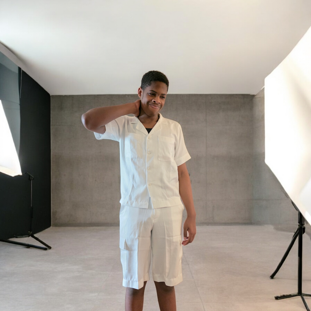 La-Delia's finest short-sleeve shirt and short for men