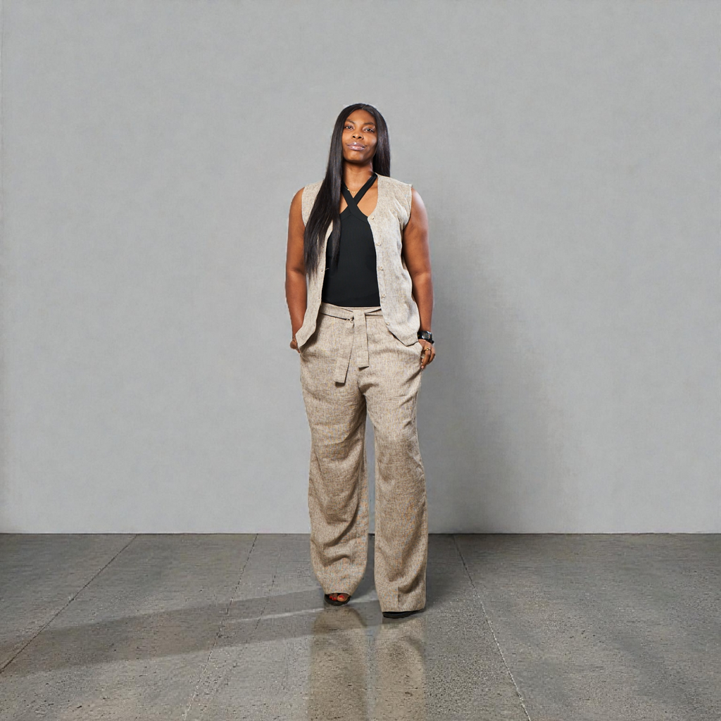 2pcs/Set Women's Linen Outfit