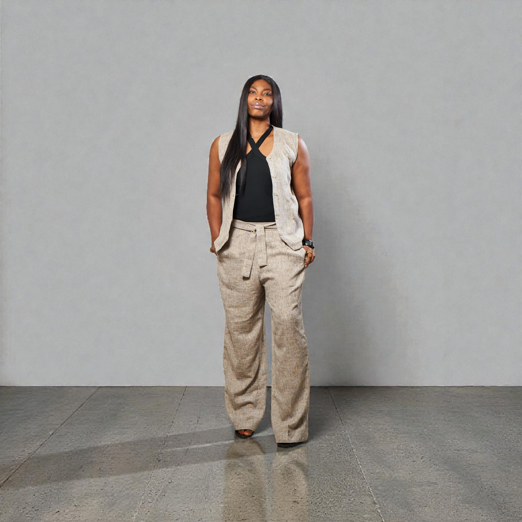 2pcs/Set Women's Linen Outfit