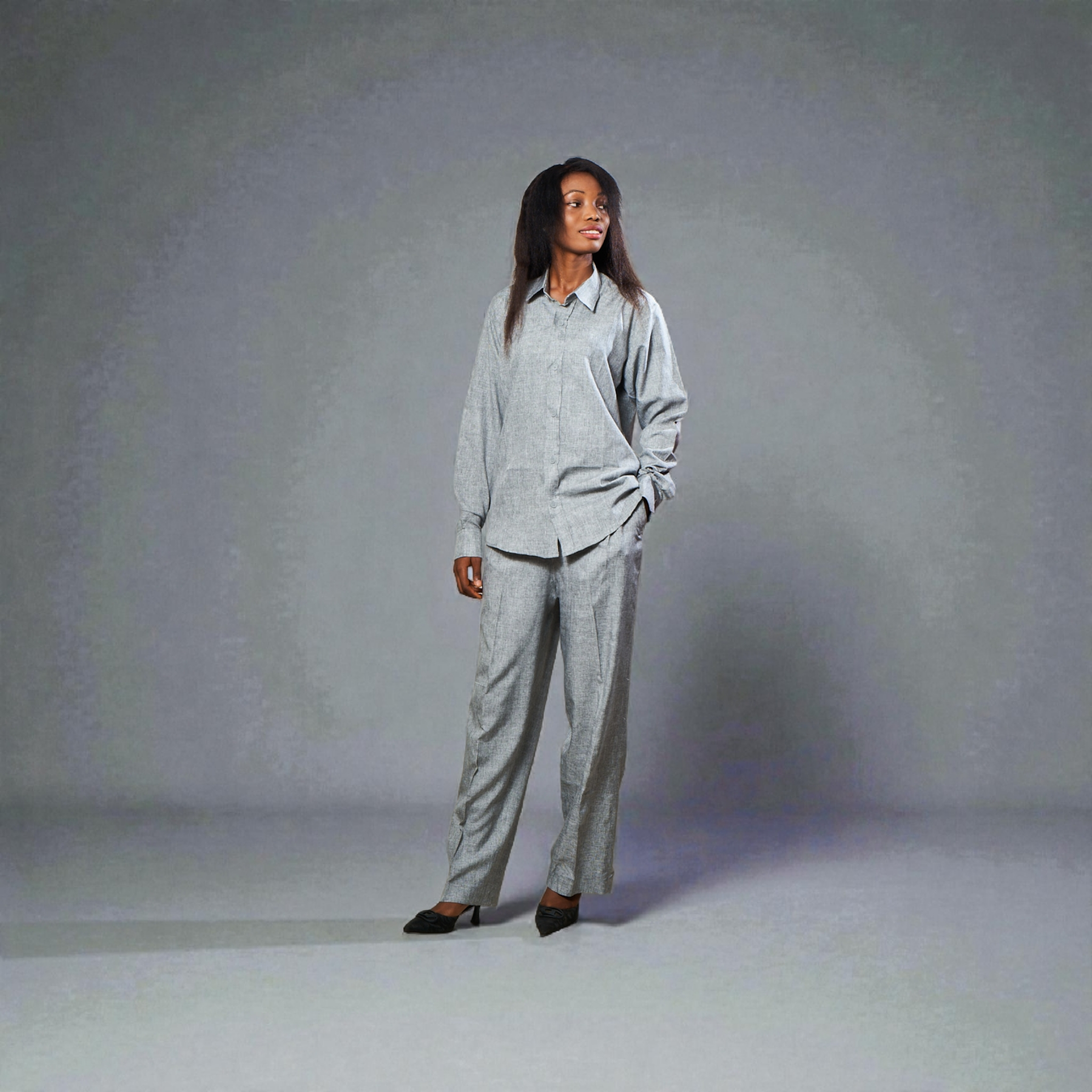 2pcs Women's Linen in grey